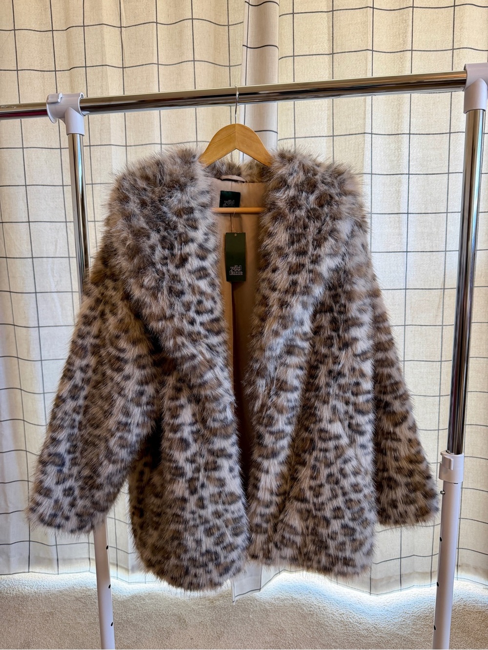 Wild Fable Leopard Faux Fur Coat XXL Animal Print Plush